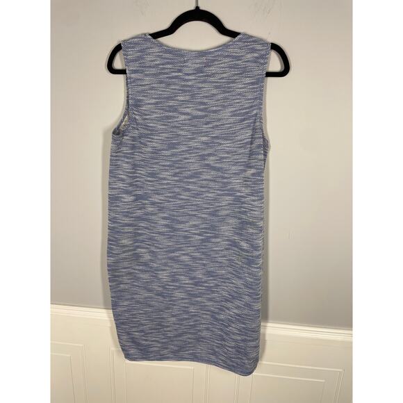 Max Studio Weekend, Size Medium, Blue & White Marled Knit Shift Dress, Casual - Picture 5 of 6